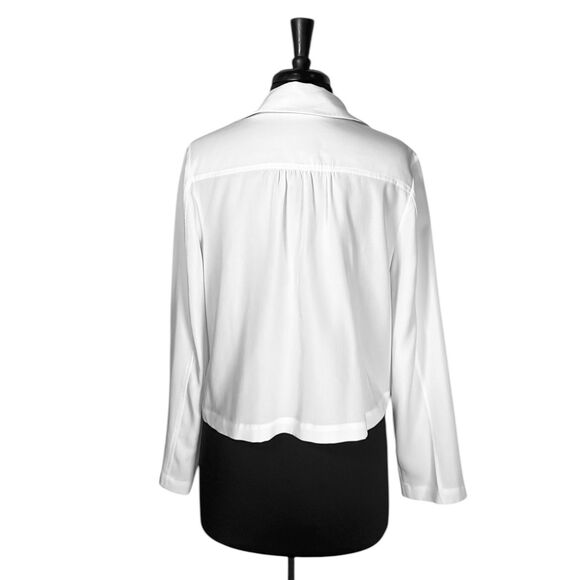 Soft Surroundings Women’s Jacket M White Open Front Cropped Relaxed Lagenlook - Picture 2 of 10